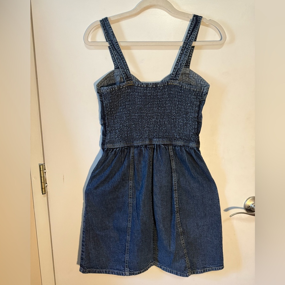 Japna Dark Blue Denim Mini Dress - Size M - Picture 2 of 3